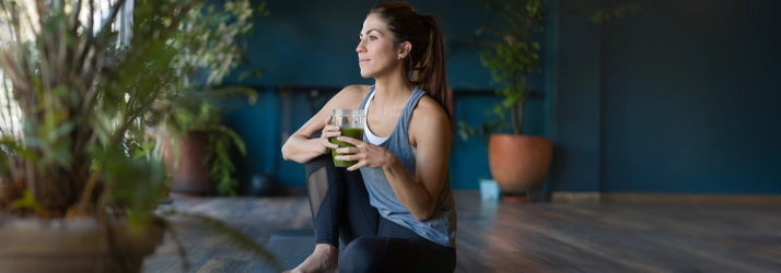 Chiropractic Boise ID Woman With Green Drink